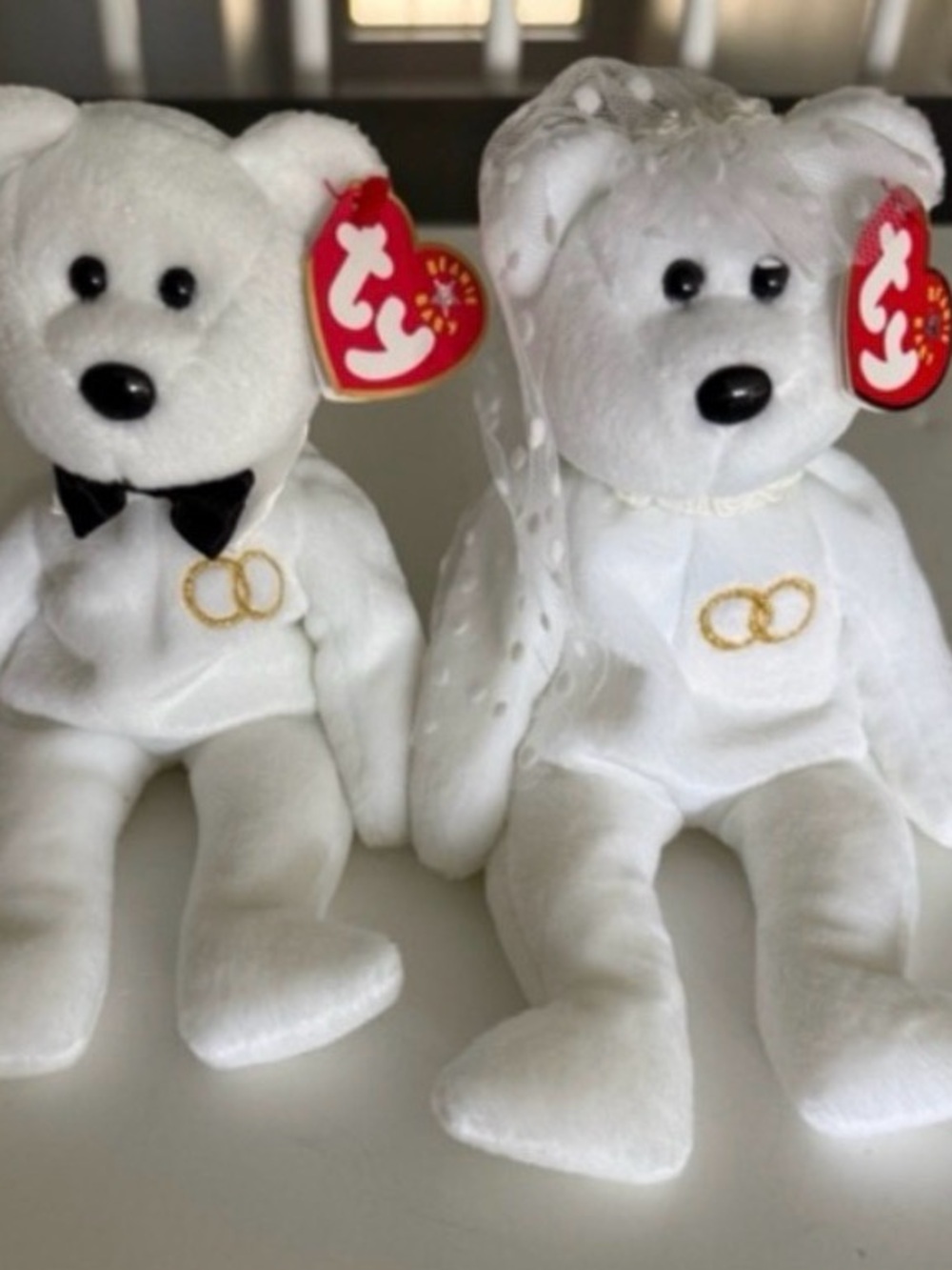 2001 Mr. & Mrs. The Bears Beanies (Wedding Couple-Bride & Groom)